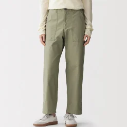 Outlet Muji Pantalon longueur cheville en coton délavé pour femme