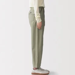 Outlet Muji Pantalon longueur cheville en coton délavé pour femme