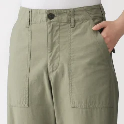 Outlet Muji Pantalon longueur cheville en coton délavé pour femme