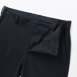 Muji Pantalon plissé ajusté en stretch brossé pour homme