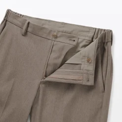 Muji Pantalon plissé ajusté en stretch brossé pour homme
