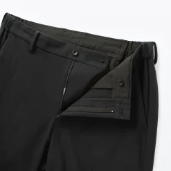 Muji Pantalon plissé ajusté en stretch brossé pour homme