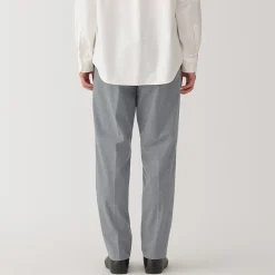 Online Muji Pantalon plissé ajusté et stretch pour homme