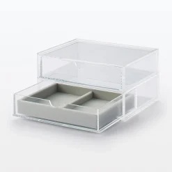 Muji Plateau en velours 2 compartiments L16X P12X H2.5cm
