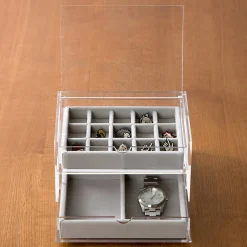 Muji Plateau en velours 2 compartiments L16X P12X H2.5cm