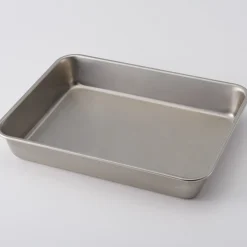 Outlet Muji Plateau rectangulaire en acier inoxydable L