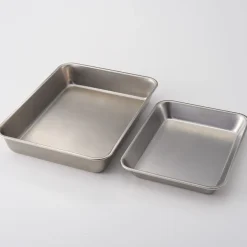 Outlet Muji Plateau rectangulaire en acier inoxydable L