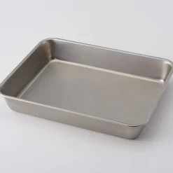 Outlet Muji Plateau rectangulaire en acier inoxydable L