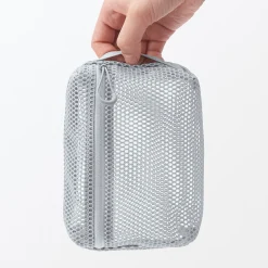 Hot Muji Pochette en maille polyester - Petit, Gris