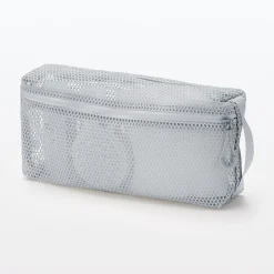 Sale Muji Pochette en maille polyester - Moyenne, Gris