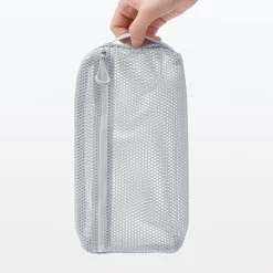 Sale Muji Pochette en maille polyester - Moyenne, Gris