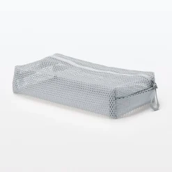 Sale Muji Pochette en maille polyester - Moyenne, Gris