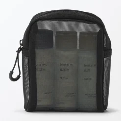 New Muji Pochette en nylon filet à fermeture éclair - Petite taille