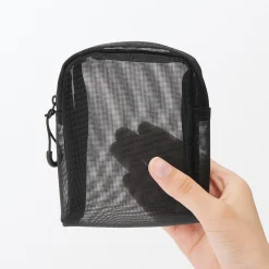 New Muji Pochette en nylon filet à fermeture éclair - Petite taille