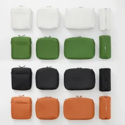 Hot Muji Pochette en PU Combinations Case ‐ Cylindrique, Gris