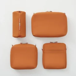 Outlet Muji Pochette en PU Combinations Case ‐ Cylindrique, Orange
