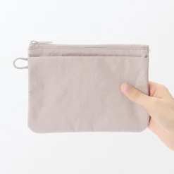 New Muji Pochette zippée en nylon texturé ‐ Moyenne