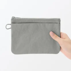 New Muji Pochette zippée en nylon texturé ‐ Moyenne