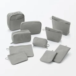 New Muji Pochette zippée en nylon texturé ‐ Moyenne