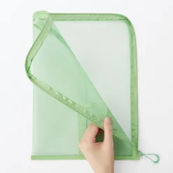 Best Muji Porte-documents en nylon maillé avec fermeture éclair - A4, Vert One Colour