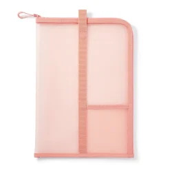 Sale Muji Porte-documents en nylon maillé avec fermeture éclair - A4, Rose One Colour