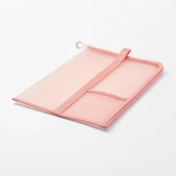 Sale Muji Porte-documents en nylon maillé avec fermeture éclair - A4, Rose One Colour