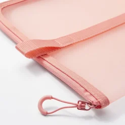 Sale Muji Porte-documents en nylon maillé avec fermeture éclair - A4, Rose One Colour