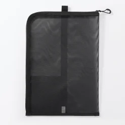 New Muji Porte-documents en nylon maillé avec fermeture éclair - A4, Noir