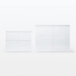 Discount Muji Présentoir en acrylique avec portes coulissantes L25.2X P8.4X H18.4cm