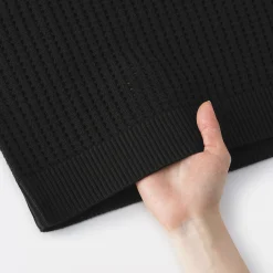 Hot Muji Pull à col ras du cou en tricot de coton mélangé pour femme