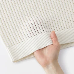 Hot Muji Pull à col ras du cou en tricot de coton mélangé pour femme