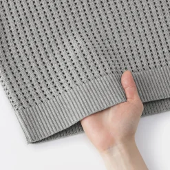 Hot Muji Pull à col ras du cou en tricot de coton mélangé pour femme