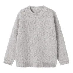 Sale Muji Pull à col rond à tricot épais en laine mérinos pour homme