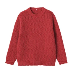 Sale Muji Pull à col rond à tricot épais en laine mérinos pour homme