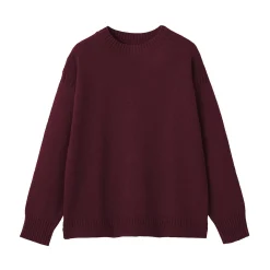 Clearance Muji Pull à col rond en laine des Andes à grosses mailles pour homme