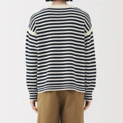 Clearance Muji Pull à col rond en laine des Andes à grosses mailles pour homme