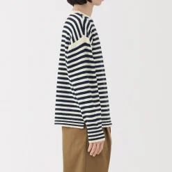 Clearance Muji Pull à col rond en laine des Andes à grosses mailles pour homme