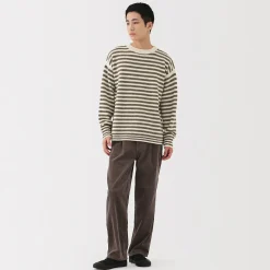 Clearance Muji Pull à col rond en laine des Andes à grosses mailles pour homme