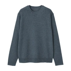 New Muji Pull à col rond en laine tricot moyen pour homme