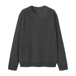 New Muji Pull à col rond en laine tricot moyen pour homme