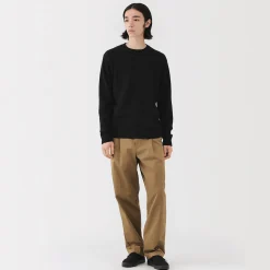 New Muji Pull à col rond en laine tricot moyen pour homme