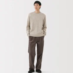 New Muji Pull à col rond en laine tricot moyen pour homme