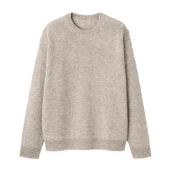 New Muji Pull à col rond en laine tricot moyen pour homme