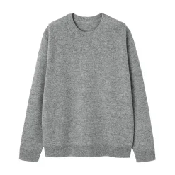New Muji Pull à col rond en laine tricot moyen pour homme