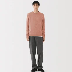New Muji Pull à col rond en laine tricot moyen pour homme