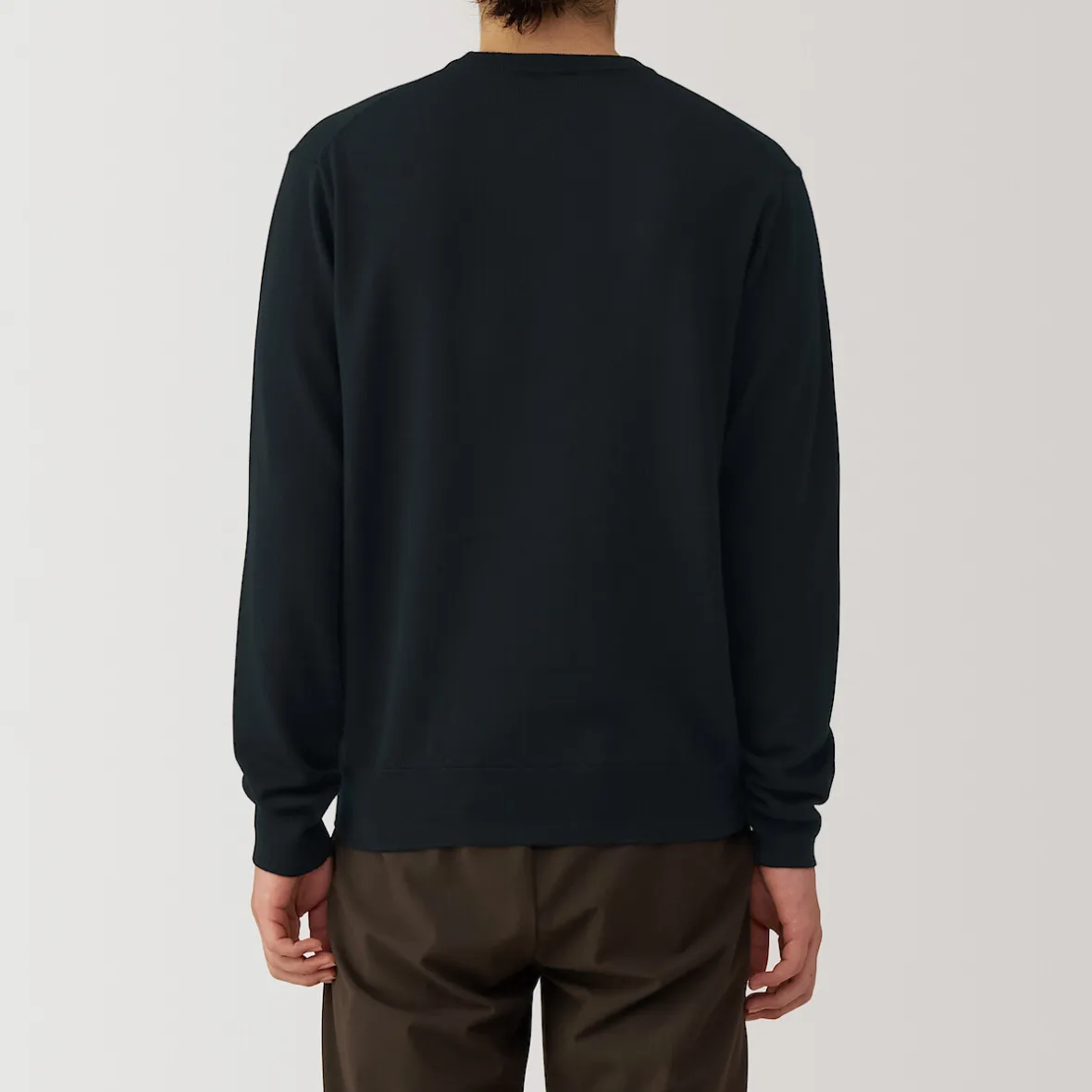 Clearance Muji Pull à col rond en laine tricot fin pour homme