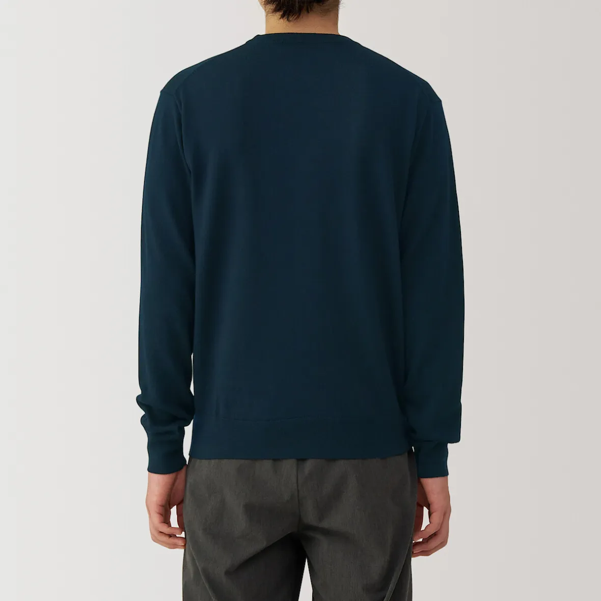 Clearance Muji Pull à col rond en laine tricot fin pour homme