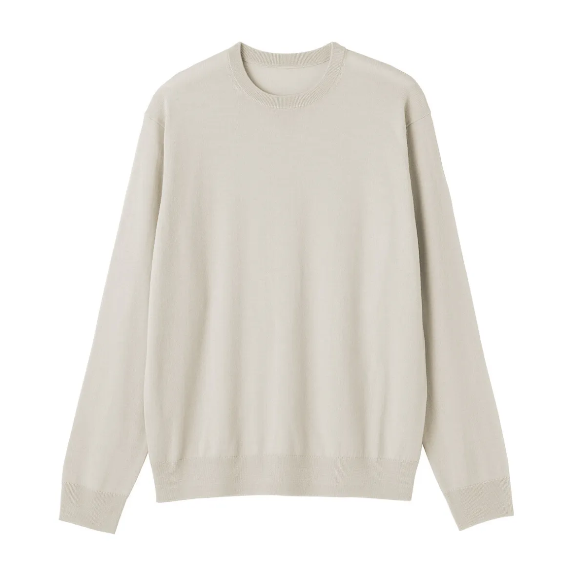 Clearance Muji Pull à col rond en laine tricot fin pour homme