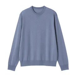 Clearance Muji Pull à col rond en laine tricot fin pour homme