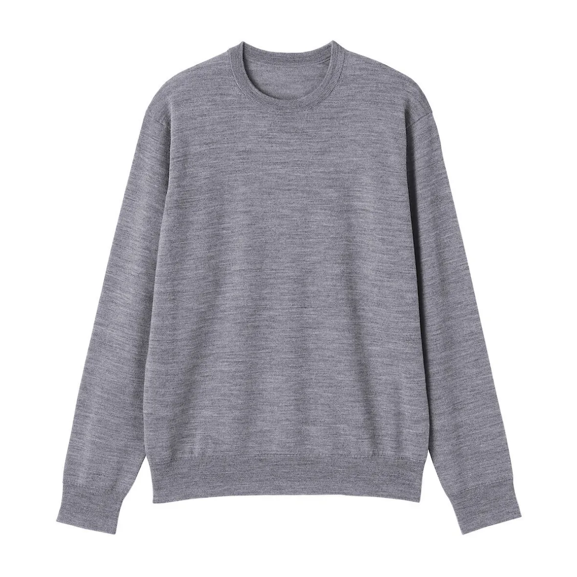 Clearance Muji Pull à col rond en laine tricot fin pour homme